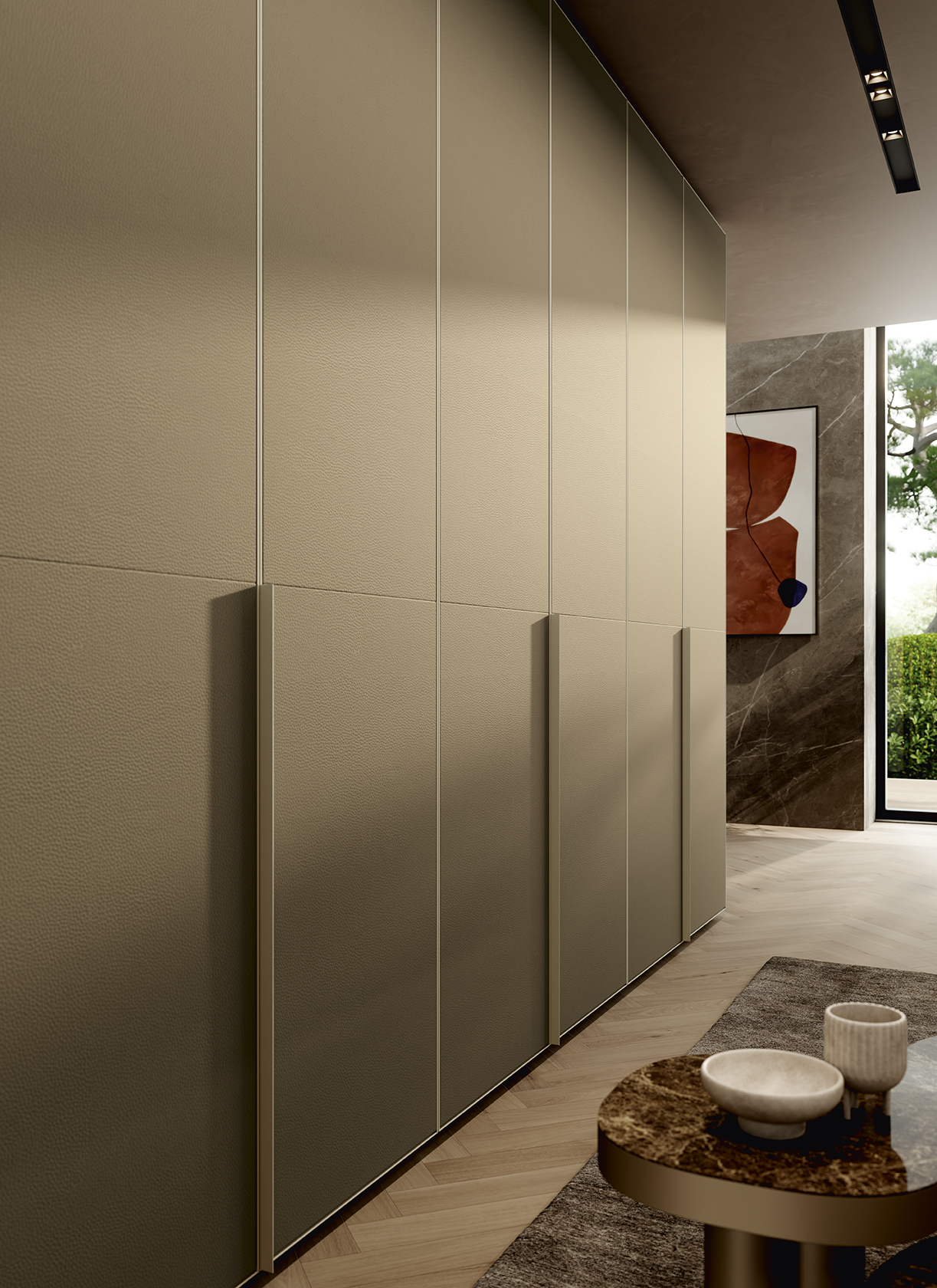 Profile Leather Hinged Wardrobe